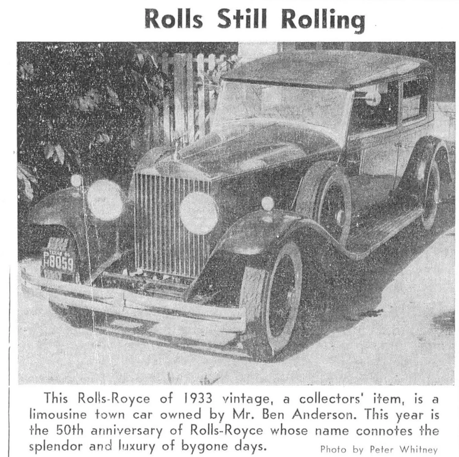 1933 Rolls-Royce Phantom II Newport Town Car — CHICAGO VINTAGE